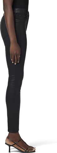 Hudson Jeans Women's Barbara High Rise Super Skinny Jean, Noir Coated, 27 in Saudi Arabia