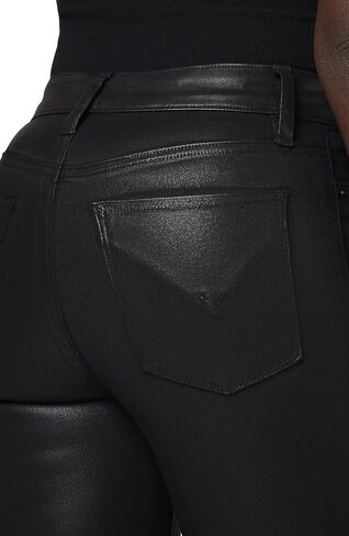 Hudson Jeans Women's Barbara High Rise Super Skinny Jean, Noir Coated, 27 in Saudi Arabia