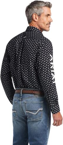 ARIAT Men's Team Raine Classic Long Sleeve Shirt, Black in Saudi Arabia