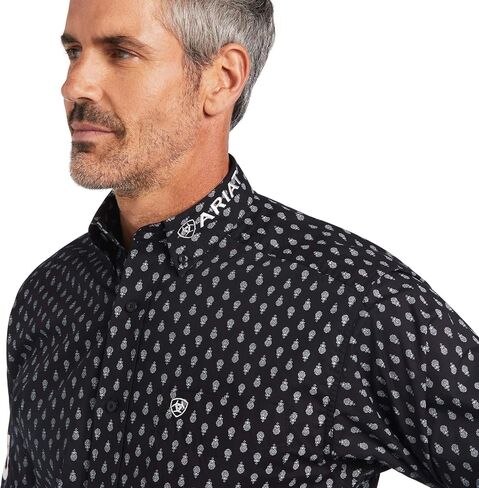 ARIAT Men's Team Raine Classic Long Sleeve Shirt, Black in Saudi Arabia