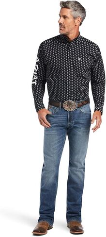 ARIAT Men's Team Raine Classic Long Sleeve Shirt, Black in Saudi Arabia
