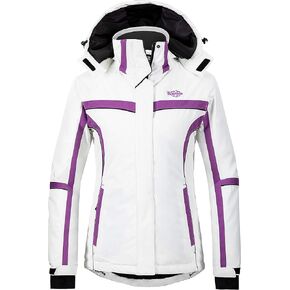Wantdo Women's Waterproof Ski Jacket Warm Winter Snow Coat Windproof Snowboarding Jackets Insulated Parka