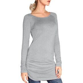 Urban CoCo Women's Casual T-Shirt Long Sleeve Solid Tunic Tops Slim Fit in Kuwait