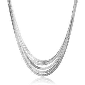 ESPYNY Bedazzling Multi Layer Herringbone Strand Necklace in Saudi Arabia