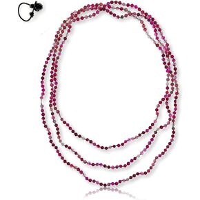 MGR MY GEMS ROCK! Petite Natural Agate Stone Beaded Hand Knotted Light Weight Endless Infinity Long Or Multi-Layer Necklace, 70-Inch Long Approx. in Kuwait