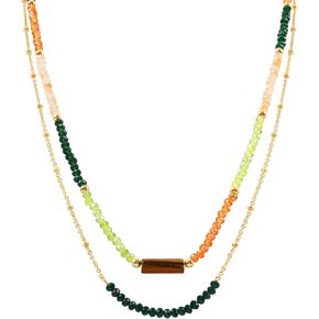 IDEAJOY لذيذ فراشة بوهو مطرز الملونة الماس سلسلة الحجر الطبيعي قلادة قلادة خمر مجوهرات اكسسوارات للنساء الفتيات in Kuwait