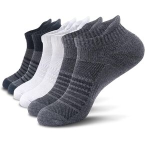 KC-TAHO Men's Performance Athletic Running Socks 6/8 Pairs Arch Support Cushioned Cotton Low Cut Sports Ankle Sock in Kuwait