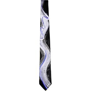 Jerry Garcia JG-10279 Courtyard Performance Mens Necktie Ties, Gray Lavender Blue Black, One size in Kuwait
