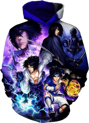Oboiti Anime Hoodie 3d Hoodies Pullover Sweatshirt Cosplay Boys/Girls Big Pocket Hooded Sweatshirt in Kuwait