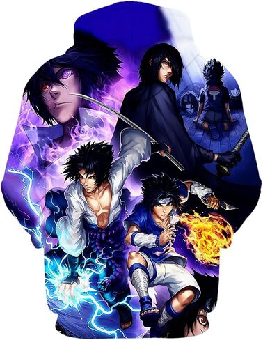 Oboiti Anime Hoodie 3d Hoodies Pullover Sweatshirt Cosplay Boys/Girls Big Pocket Hooded Sweatshirt in Kuwait