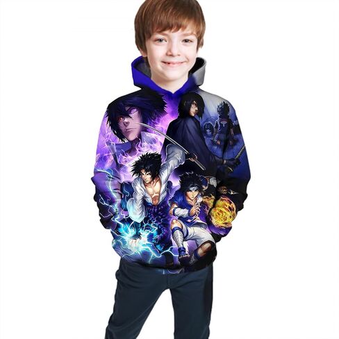 Oboiti Anime Hoodie 3d Hoodies Pullover Sweatshirt Cosplay Boys/Girls Big Pocket Hooded Sweatshirt in Kuwait