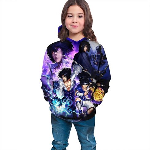 Oboiti Anime Hoodie 3d Hoodies Pullover Sweatshirt Cosplay Boys/Girls Big Pocket Hooded Sweatshirt in Kuwait