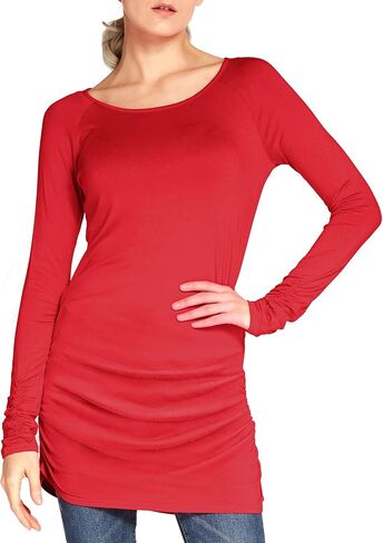 Urban CoCo Women's Casual T-Shirt Long Sleeve Solid Tunic Tops Slim Fit in Saudi Arabia