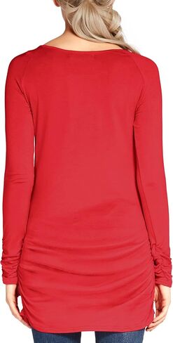 Urban CoCo Women's Casual T-Shirt Long Sleeve Solid Tunic Tops Slim Fit in Saudi Arabia