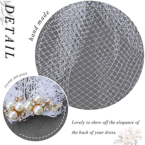 وشاح الزفاف مزين باللؤلؤ والعروس في العشرينيات من هيرد، إكسسوار إكسسوار للرأس لحفلات الزفاف والزفاف والكريستال الأبيض مع مشط للنساء والفتيات in Kuwait