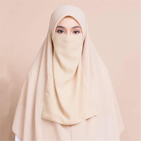 SYANKANGXIAO Women Half Niqab Veil for Muslim Islamic Niqab Face Cover Burqa Khimar Niqab Veils Hijab in Saudi Arabia