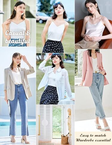 قميص قصير حريمي من IIG بحمالات سباغيتي وحمالات حريرية على شكل حرف V ورقبة على شكل حرف V in Kuwait