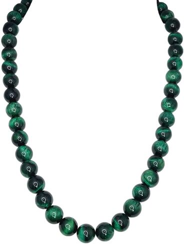 TUOKAY 12mm Tiger Eye Necklace Gemstone Beads Prayer Mala Necklace in Kuwait