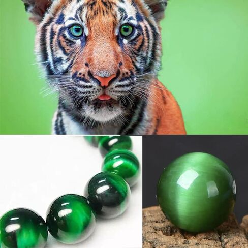 TUOKAY 12mm Tiger Eye Necklace Gemstone Beads Prayer Mala Necklace in Kuwait