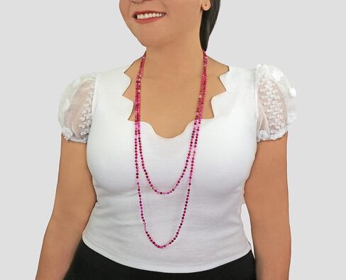 MGR MY GEMS ROCK! Petite Natural Agate Stone Beaded Hand Knotted Light Weight Endless Infinity Long Or Multi-Layer Necklace, 70-Inch Long Approx. in Kuwait