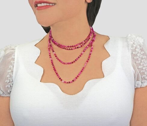 MGR MY GEMS ROCK! Petite Natural Agate Stone Beaded Hand Knotted Light Weight Endless Infinity Long Or Multi-Layer Necklace, 70-Inch Long Approx. in Kuwait