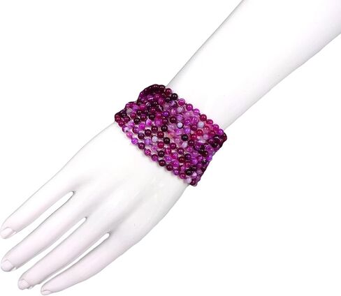 MGR MY GEMS ROCK! Petite Natural Agate Stone Beaded Hand Knotted Light Weight Endless Infinity Long Or Multi-Layer Necklace, 70-Inch Long Approx. in Kuwait
