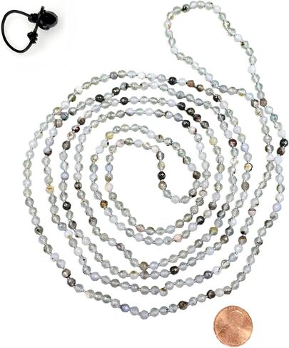 MGR MY GEMS ROCK! Petite Natural Agate Stone Beaded Hand Knotted Light Weight Endless Infinity Long Or Multi-Layer Necklace, 70-Inch Long Approx. in Saudi Arabia
