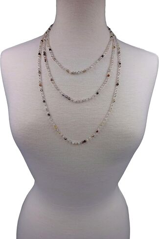 MGR MY GEMS ROCK! Petite Natural Agate Stone Beaded Hand Knotted Light Weight Endless Infinity Long Or Multi-Layer Necklace, 70-Inch Long Approx. in Saudi Arabia