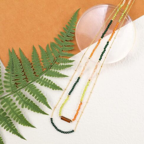 IDEAJOY لذيذ فراشة بوهو مطرز الملونة الماس سلسلة الحجر الطبيعي قلادة قلادة خمر مجوهرات اكسسوارات للنساء الفتيات in Kuwait