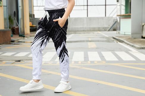 uideazone في سن المراهقة بنين بنات Sweatpants مضحك 3D الرسم الركض السراويل للرياضة الصالة الرياضية حجم عارضة 6-13 سنة in Saudi Arabia