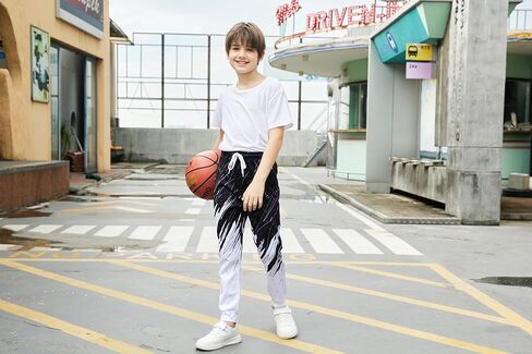 uideazone في سن المراهقة بنين بنات Sweatpants مضحك 3D الرسم الركض السراويل للرياضة الصالة الرياضية حجم عارضة 6-13 سنة in Saudi Arabia