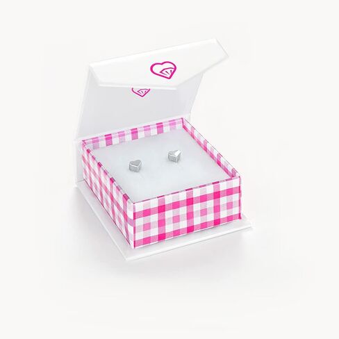 925 Sterling Silver Tiny 5mm x 5mm Heart Shaped Screw Back Locking Earrings for Babies and Toddler Girls, Formal and Casual Wear for Daily Use in Saudi Arabia