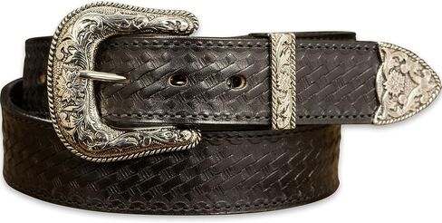 BullhideBelts.com Men's Leather Basket Weave Western Belt, 1.5" Wide in Kuwait