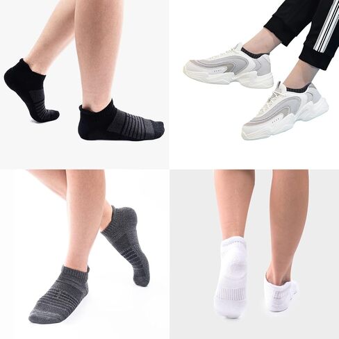 KC-TAHO Men's Performance Athletic Running Socks 6/8 Pairs Arch Support Cushioned Cotton Low Cut Sports Ankle Sock in Kuwait