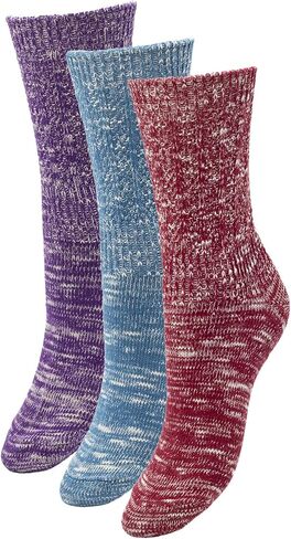 1SOCK2SOCK - Women's Warm Fuzzy Thermal Turkish Cotton Crew Socks - Cold Weather & Hiking in Saudi Arabia