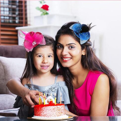 12 Pcs 4 Inch Tea Party Hats Hair Clips Mini Top Hat Fascinators Decorative Feather Mesh Bow Hair Barrette Hair Hairpin for Girls Women Feather Clip Tea Party Hair Accessories in Kuwait