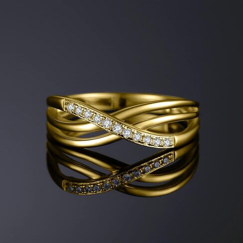 JewelryPalace Infinity Knot Cubic Zirconia Wedding Ring for Women, CZ 925 Sterling Silver 14K White Yellow Rose Gold Plated Promise Ring for Her Eternity Bands Jewelry Set in Saudi Arabia
