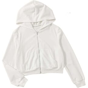 Floerns Girls Casual Long Sleeve Zip Up Hoodie Jacket with Pockets