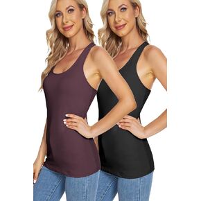 قمصان رياضية لليوجا بدون أكمام من القطن من TAIPOVE، قمصان للجري مع حمالة صدر مدمجة للنساء، ملابس نشطة بأشرطة للاستراحة، عبوتين in Kuwait