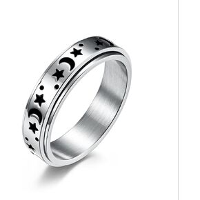 النجوم والقمر للتدوير خاتم التيتانيوم الصلب خاتم الخطوبة الرومانسية اقتراح الزواج in Kuwait