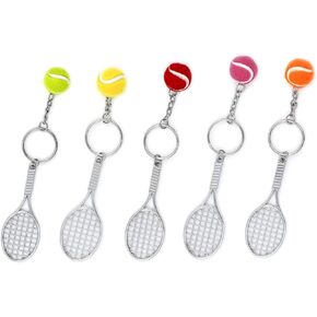Tennis Ball And Racket Model Keychain Mini Novelty Handbag Car lover Sport -5 Pack in Kuwait