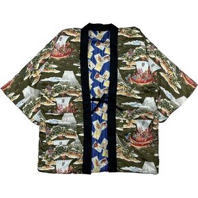 هانتن مملوء بالقطن من Edoten، نمط ياباني، ذو وجهين، قابل للغسيل اليدوي، بوليستر، للرجال، مقاس واحد in Kuwait