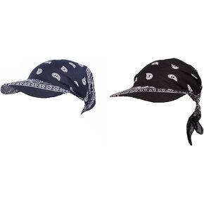 Womens Assorted Paisley Print Bandana Head Scarf Hat Summer Folding Anti-UV Golf Tennis Sun Visor Cap