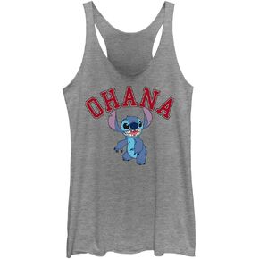 Disney Lilo & Stitch Ohana Collegiate Women's Racerback Tank Top, Gray Heather in Saudi Arabia