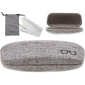 polemax Hard Eyeglass Sunglasses Case, Linen Fabric Glasses Protective Case for Medium Eyeglasses Frame Sunglasses in Saudi Arabia