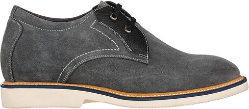 CALTO Men's Invisible Height Increasing Elevator Shoes - Grey/Black Nubuck Leather Lace-up Casual Oxfords - 2.8 Inches Taller - Y42023 in Saudi Arabia