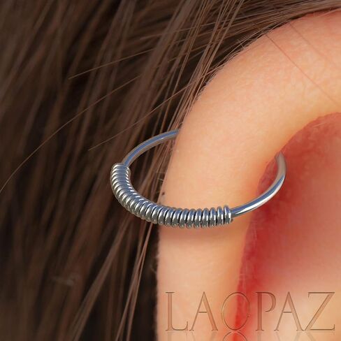 Helix Rings For Women and Men, 20 Gauge Edgy Cartilage Piercings, snug ear ring 925 silver, 8mm earring hoop in Saudi Arabia