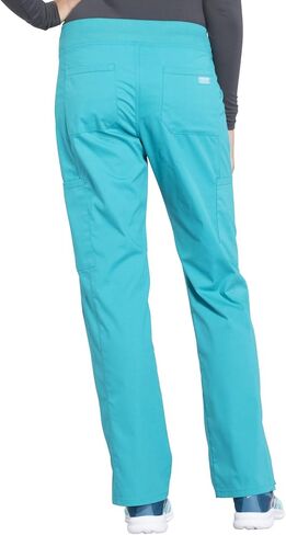 Women Scrubs Set Workwear Professionals WW665 V-Neck Top & WW170 Mid Rise Straight Leg Pull-on Cargo Pant, Teal Blue- S Top/S Pant in Saudi Arabia