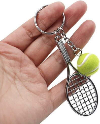 Tennis Ball And Racket Model Keychain Mini Novelty Handbag Car lover Sport -5 Pack in Kuwait