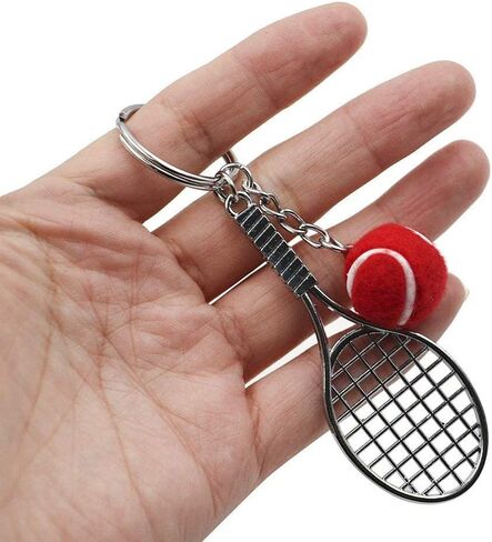 Tennis Ball And Racket Model Keychain Mini Novelty Handbag Car lover Sport -5 Pack in Kuwait